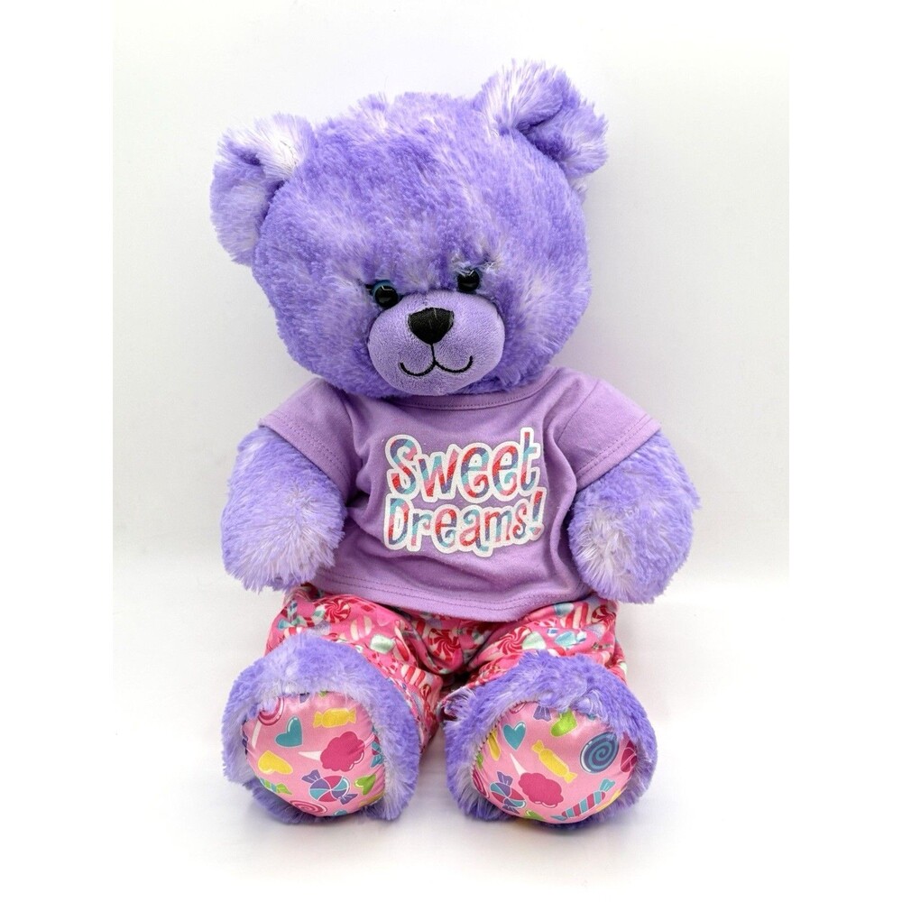 Build a Bear Candy Pop Purple Bear Plush Sweet Dreams Candy Outfit RARE